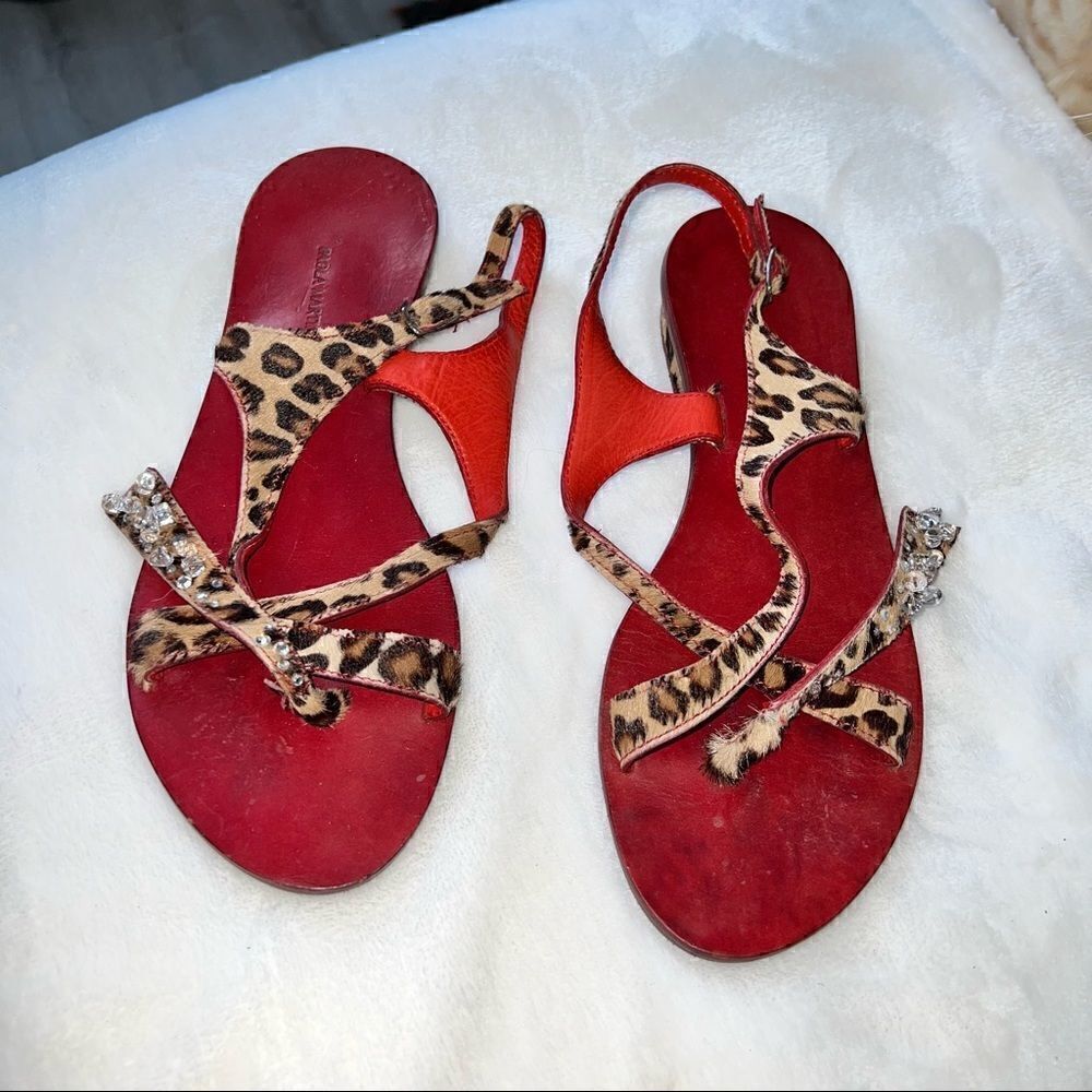 PAOLA MARTINI Leopard sandals Size 37 EUR